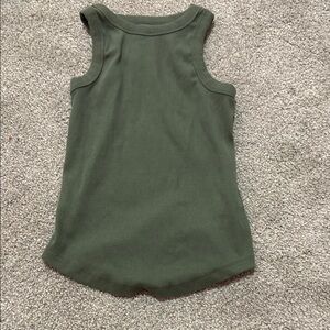Green Ribbed Tank Top